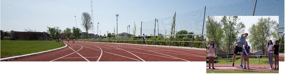 Billedet viser atletikstadionet i Lyngby Idrætsby